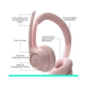 Headset Sem Fio Logitech Zone 300 Com Microfone