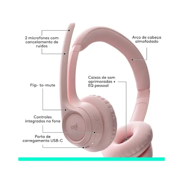 Headset Sem Fio Logitech Zone 300 Com Microfone