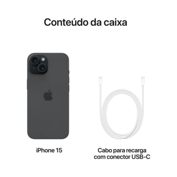 Apple iPhone 15 (256 GB) — Preto - Imagem 3